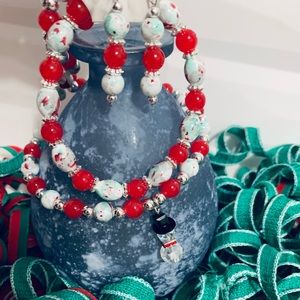 Necklace earrings and bracelet set